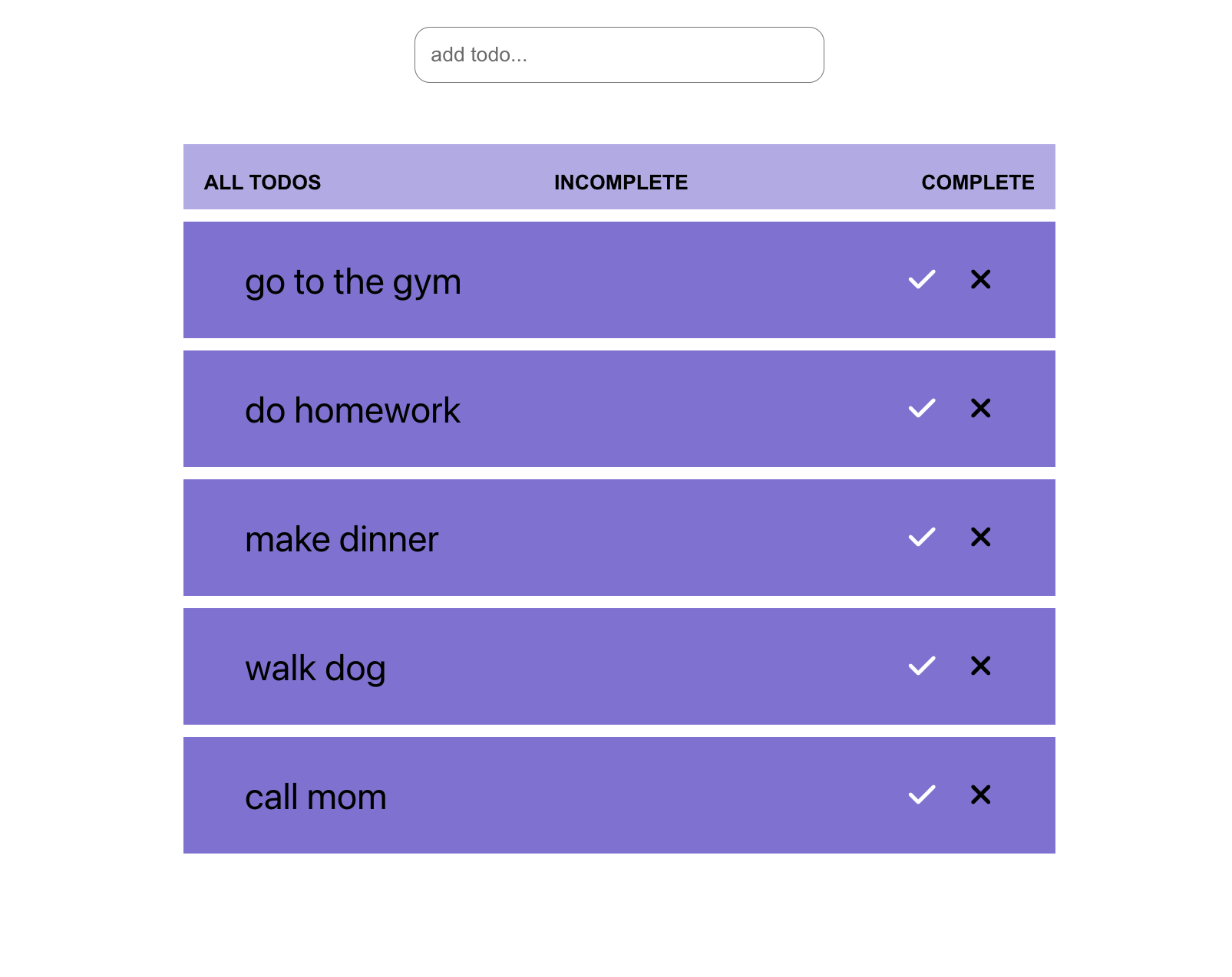 Todo App screenshot
